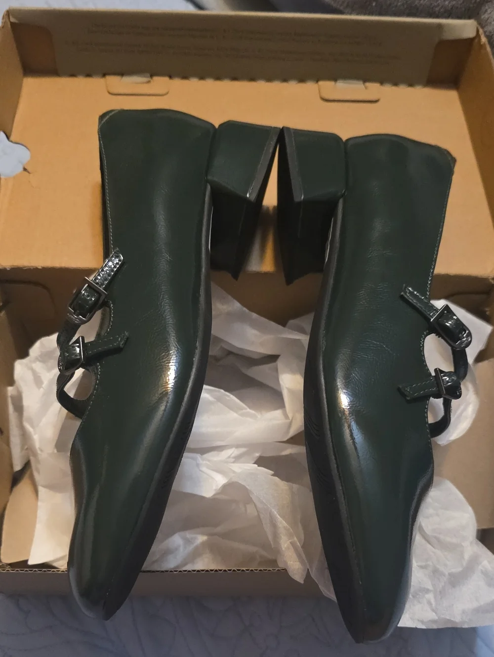 Clarks Mary-Jane Daiss30 Shine - Dark Green Size 7 NIB